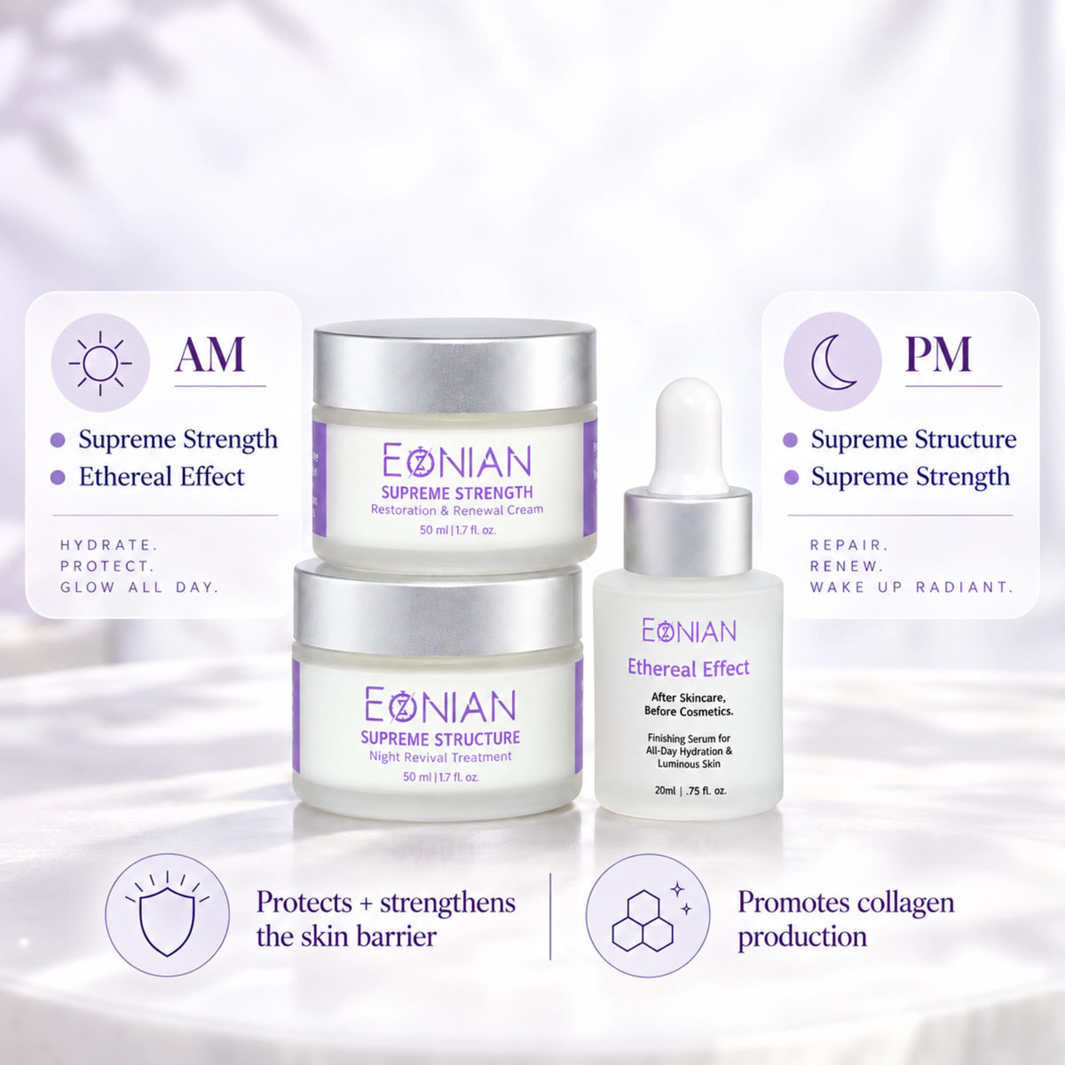 3-step skincare routine for firmness and glow over 40 years old