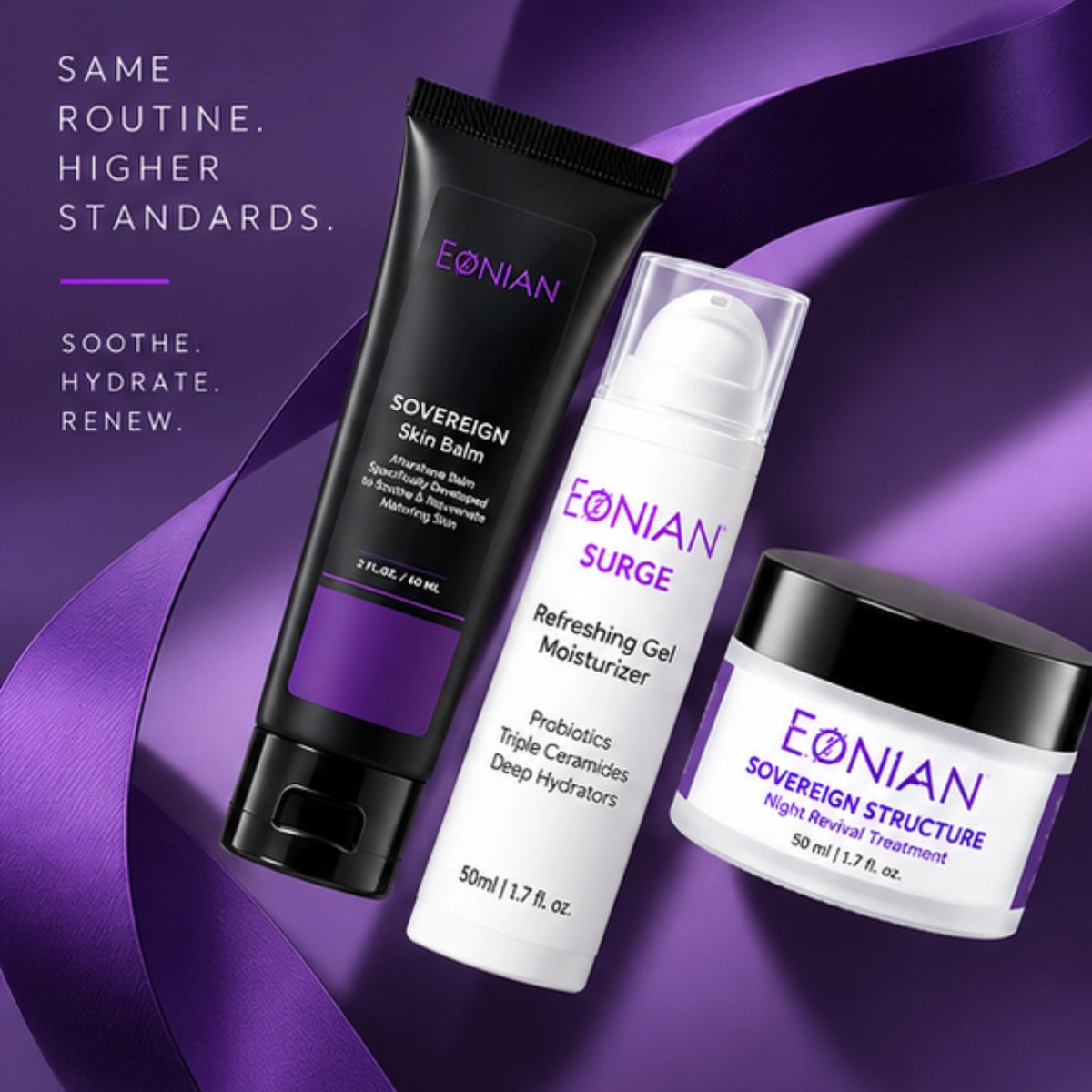 eonian skincare for me over 40. post-shave, hydrate and firm