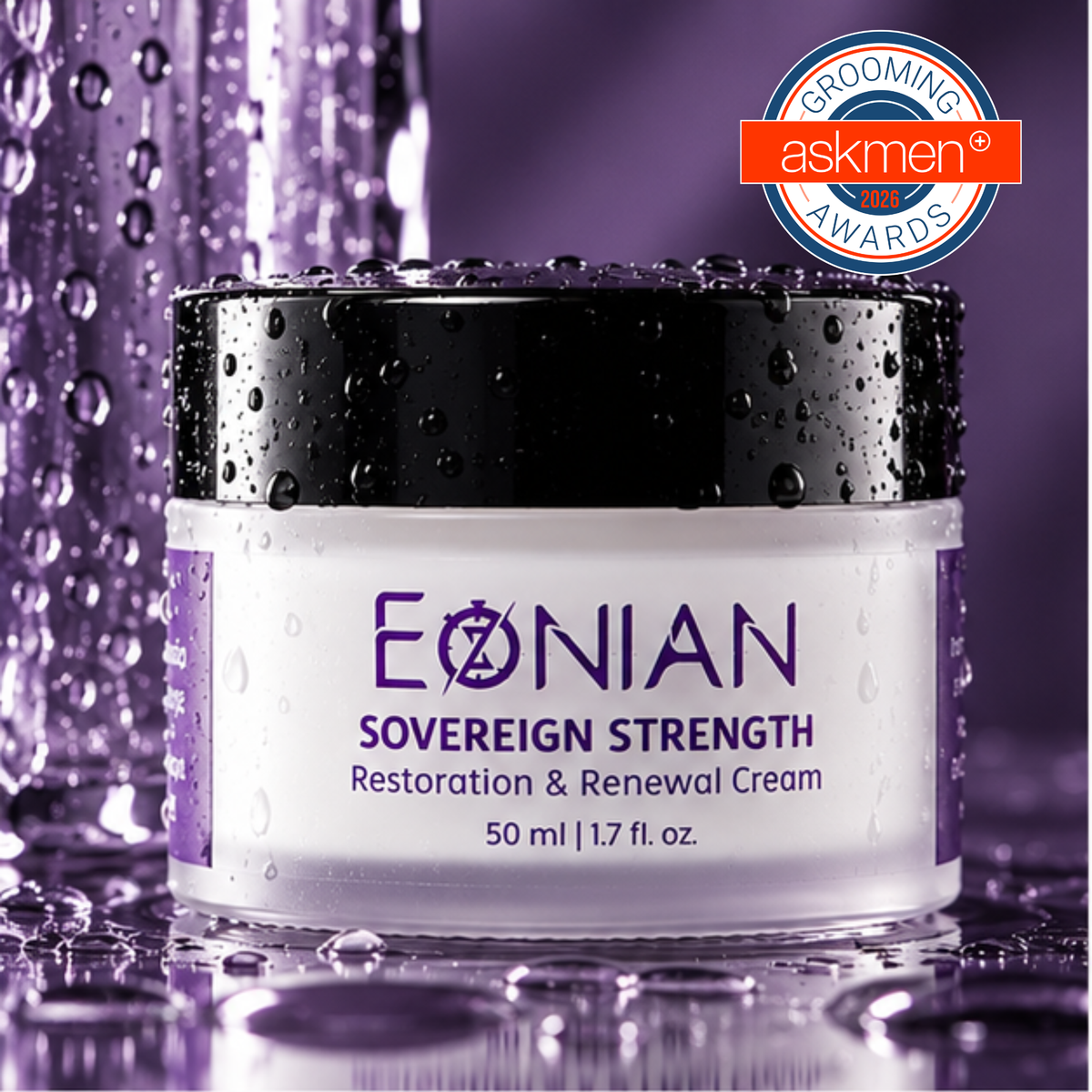 Sovereign Strength is a high-performance daily face moisturizer for men over 40 designed to deeply hydrate, strengthen the skin barrier and improve the look of rough texture, dull tone and loss of firmness.