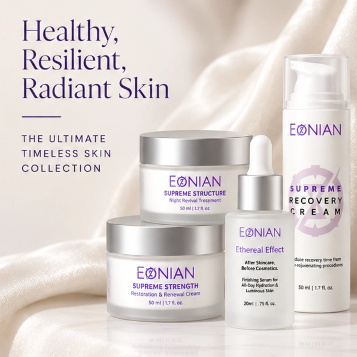 complete 4-step skincare routine for women over 40 years old from eonian skincare