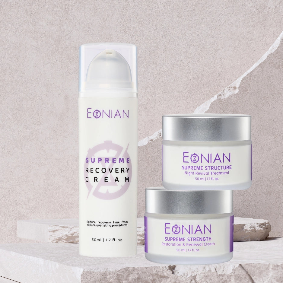 eonian skincare essential starter skincare kit with recovery cream